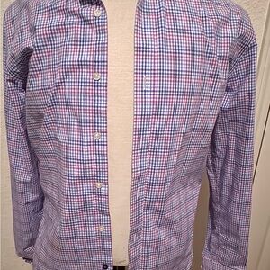 Tommy Hilfiger Men's Plaid Shirt - Blue and Red